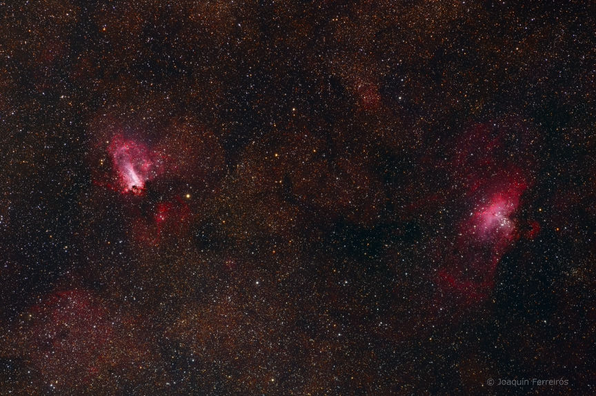 M16 y M17 - Nebulosas Omega y Águila